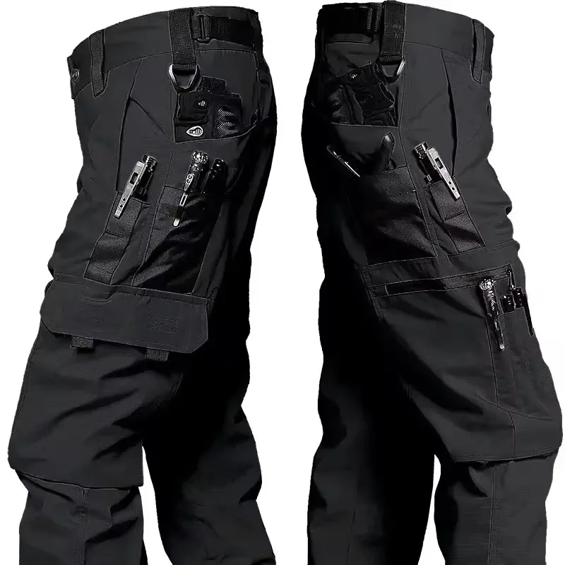 Pantalones tácticos cargo impermeables hombre con múltiples bolsillos - imagen 2