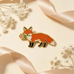 Pin esmaltado zorro – Broche metal para mochila o sombrero