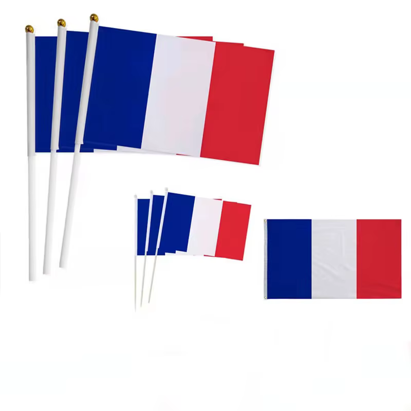Detalle de la bandera ondulada de Francia