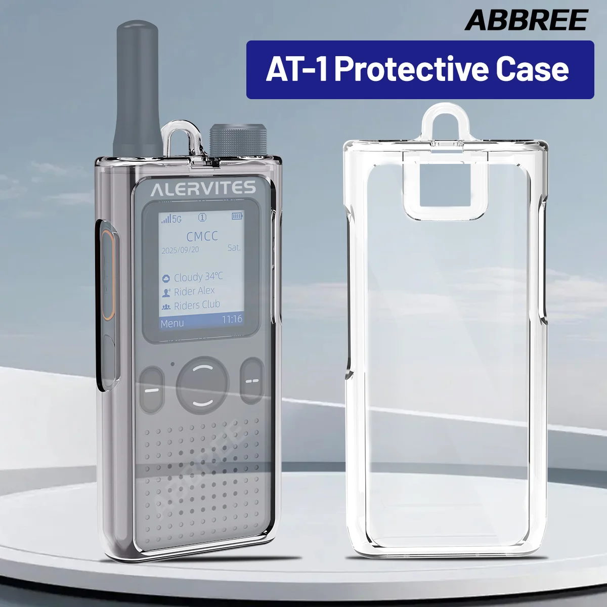 Funda protectora TPU transparente para walkie talkie ABBREE 5R
