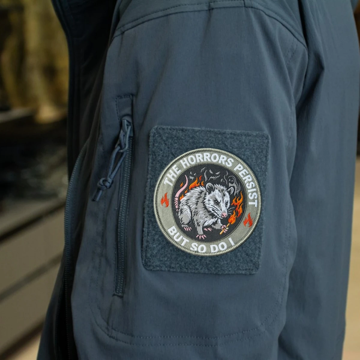 Parche de moral bordado de zarigüeya con velcro para mochila táctica - imagen 2