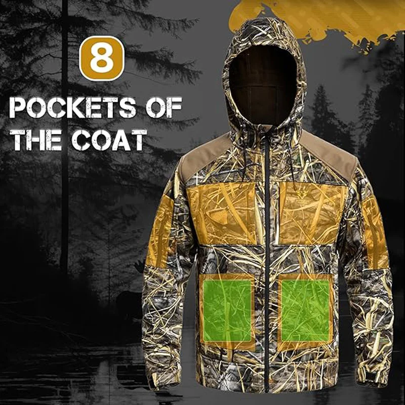 Chaqueta caza VOTAGOO camuflada forro polar con capucha - imagen 4
