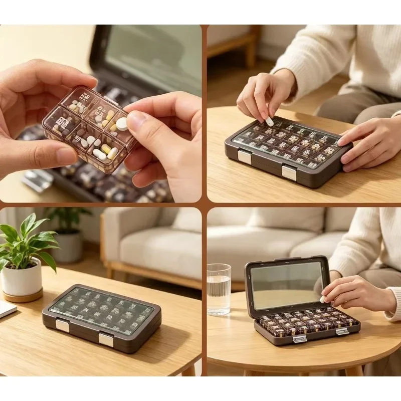 Pastillero organizador de medicamentos para viajes con compartimentos - imagen 2