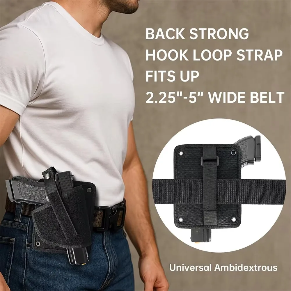 Funda táctica de pistola con panel MOLLE oculta para coche y pared
