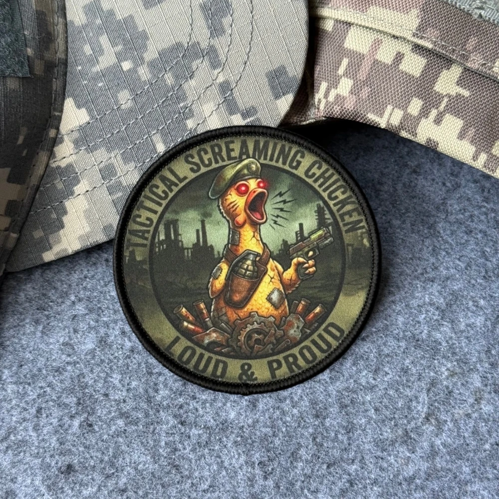 Parche táctico gancho y bucle pollo gritón – para mochila militar - imagen 4