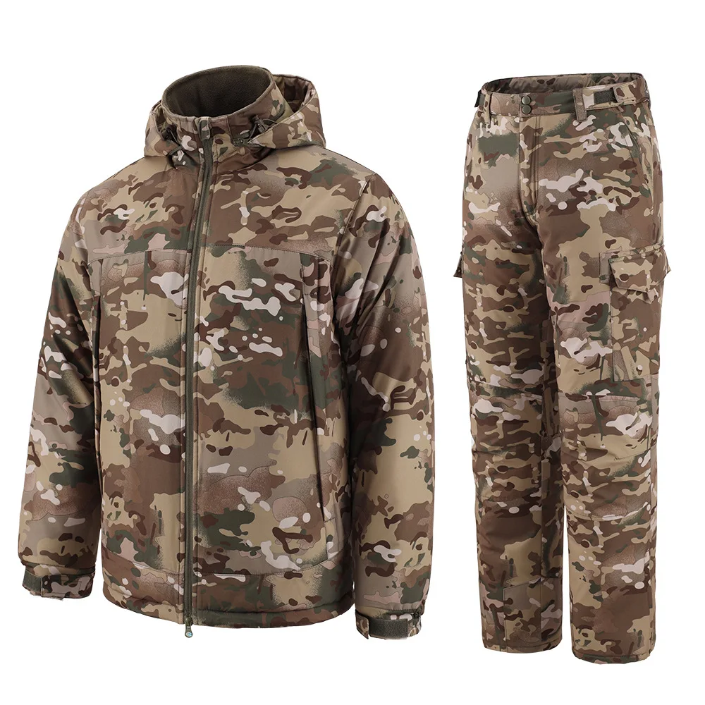 Traje térmico invierno hombre capucha algodón grueso transpirable - imagen 2