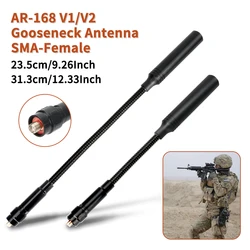 AR-168 Gooseneck antena táctica doble banda SMA hembra para UV-5R