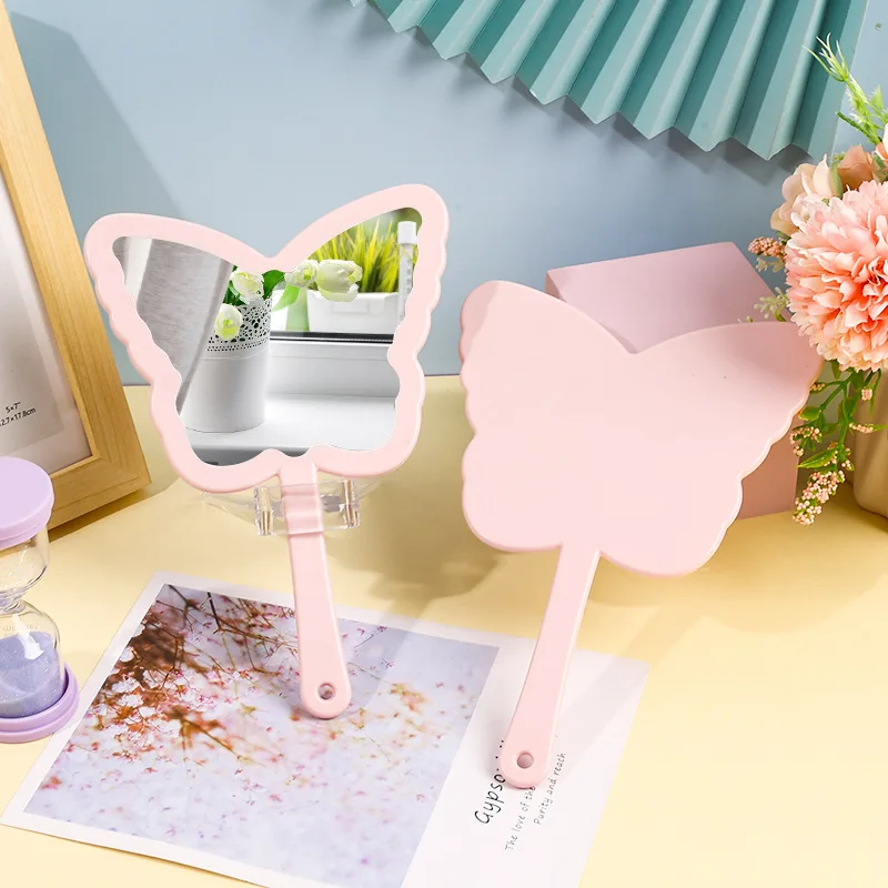 Espejo de maquillaje portátil HD mariposa con logo personalizable - imagen 4
