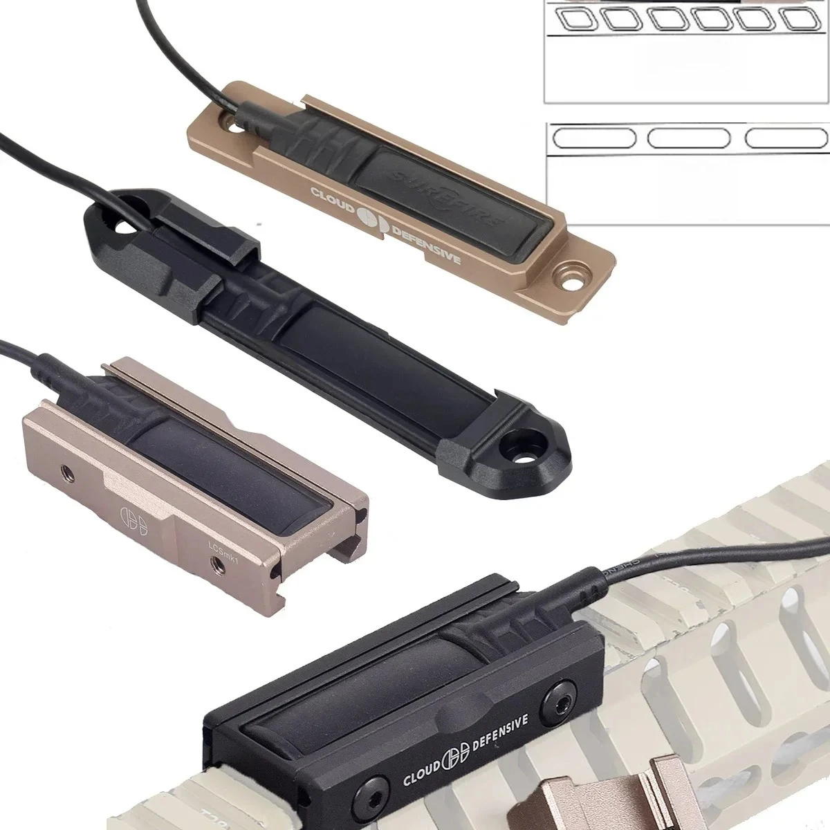 Surefire M600 M300 Montura Mlok Keymod para linterna Scout Light - imagen 5
