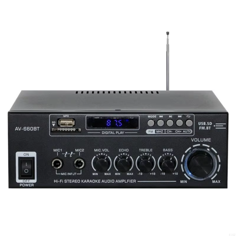Amplificador de sonido con karaoke y radio FM, antenas integradas - imagen 2
