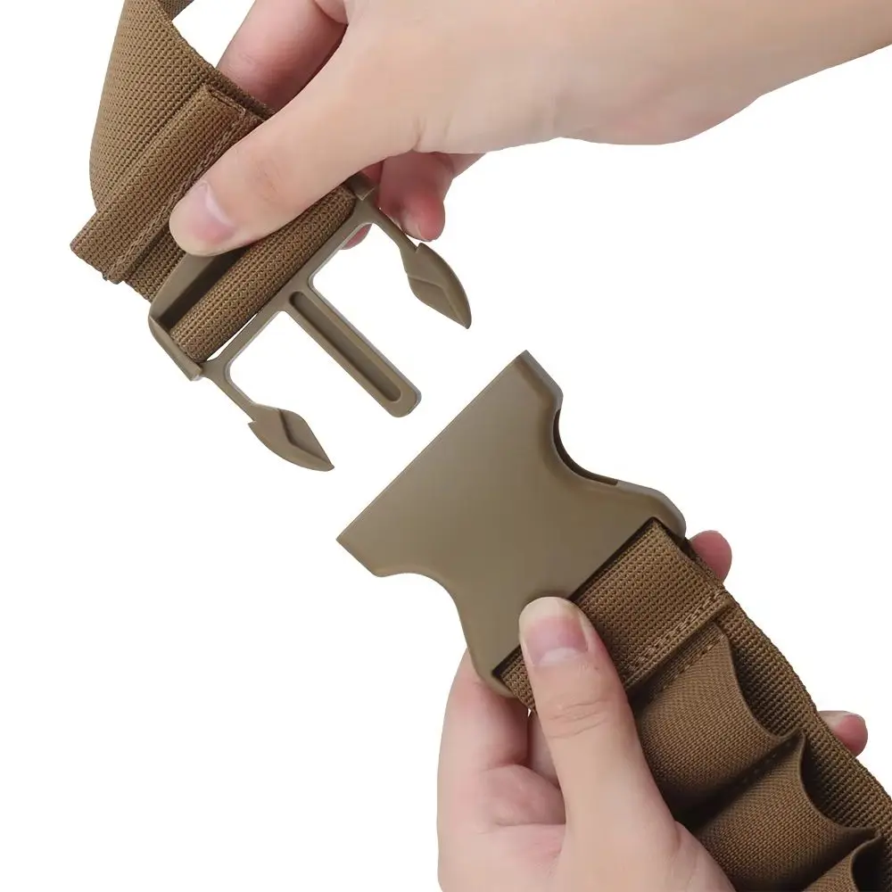 Cinturón bandolera portacartuchos de escopeta redondo con bolsa airsoft - imagen 2