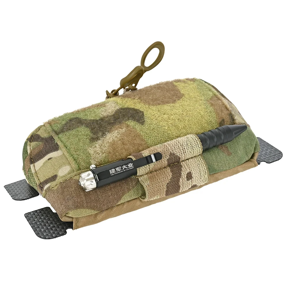 Bolsa táctica MOLLE EDC para placa, gancho y bucle, doble cremallera