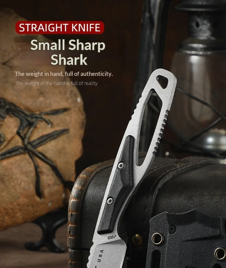 Vista del cuchillo compacto con funda