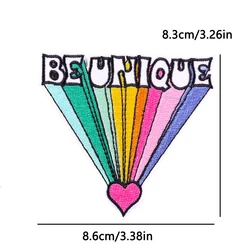 Parche termoadhesivo arcoíris motivacional letras bordadas multicolor