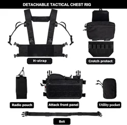 Chaleco táctico YAKEDA con portacargadores, porta pistola y MOLLE