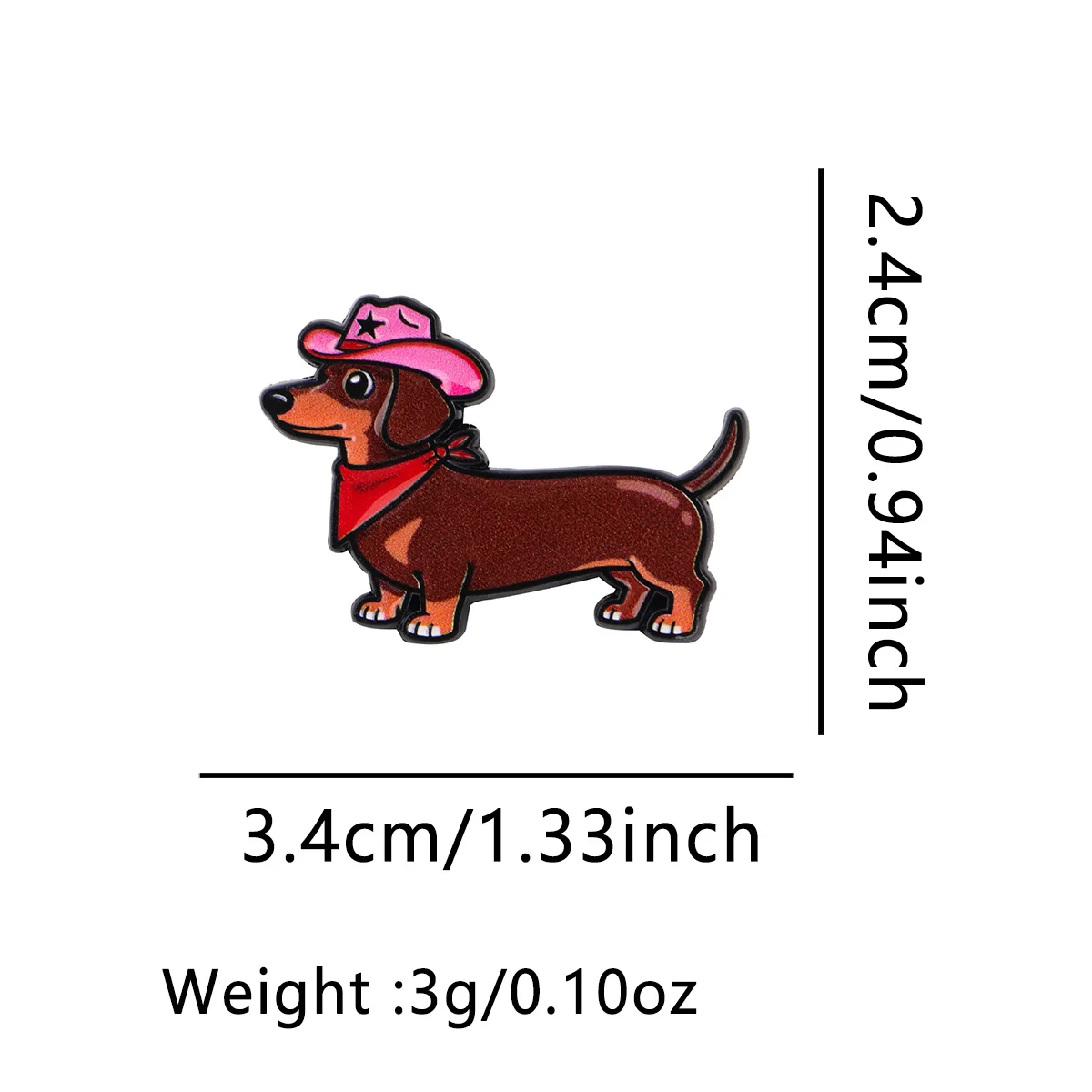 Pin esmalte perro salchicha – Broche metálico decorativo para ropa - imagen 2