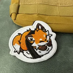 Parche táctico bordado zorro durmiente - insignia animal para chaleco