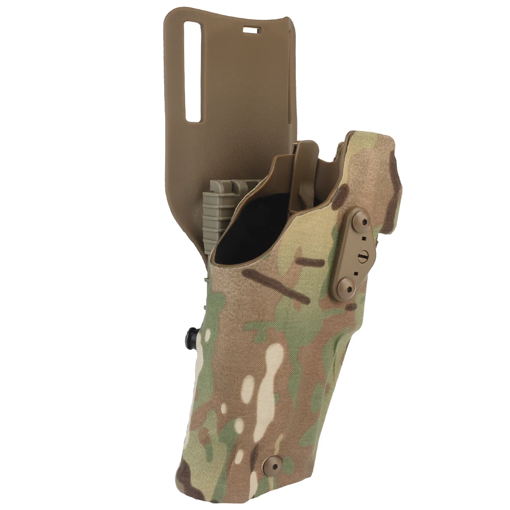 Funda táctica G17 G19 X300: bloqueo rápido, correa muslo y linterna - imagen 4