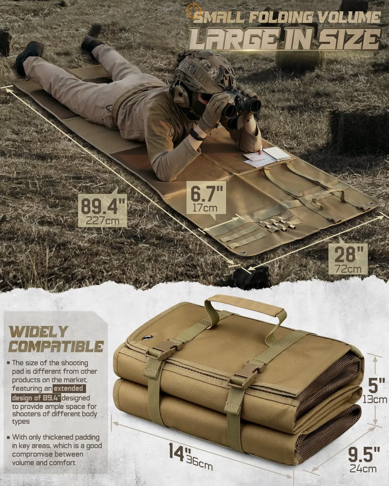 Tapiz de tiro táctico con bípode para caza y competición - imagen 2