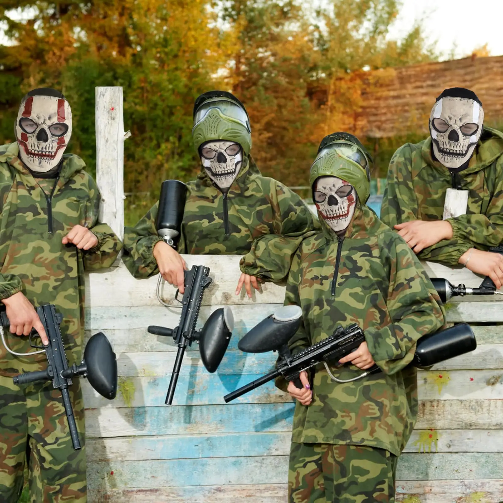 Máscara táctica Airsoft balaclava facial con lente calavera fantasma - imagen 5