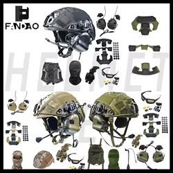 Casco táctico Airsoft rápido con auriculares y viscoespuma ajustable