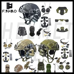Casco táctico Airsoft rápido con auriculares y viscoespuma ajustable