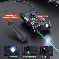 WADSN NGAL L3 linterna táctica con láser rojo/verde/IR LED Picatinny
