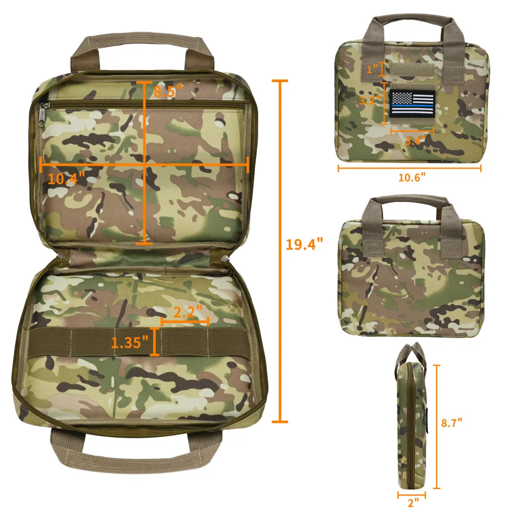 Estuche táctico acolchado doble para pistola con bucles elásticos - imagen 3