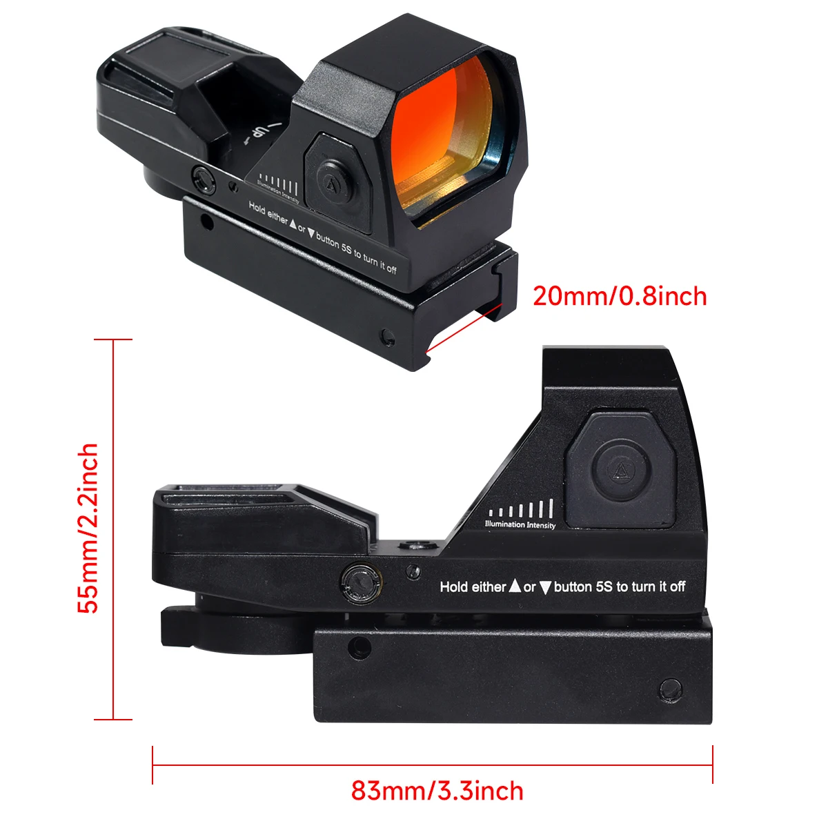 Mira Punto Rojo HD101AJ Táctica Compacta Ajustable para Rifle - imagen 2