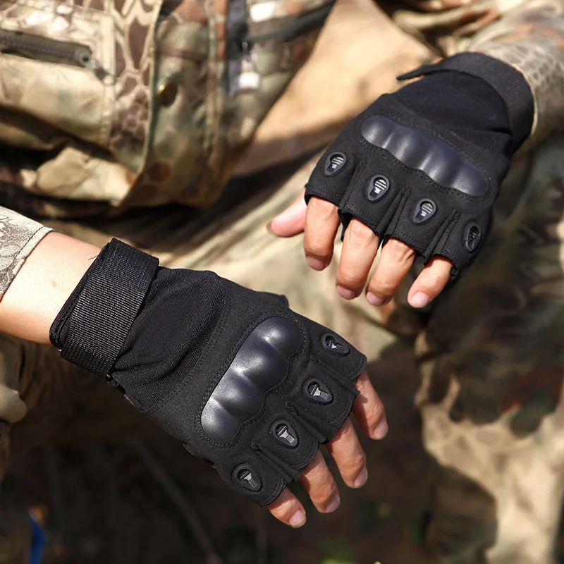 Guantes tácticos sin dedos con nudillos rígidos para airsoft y caza - imagen 5