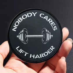 Parche táctico gimnasio Velcro frase Nobody Cares Lift Harder