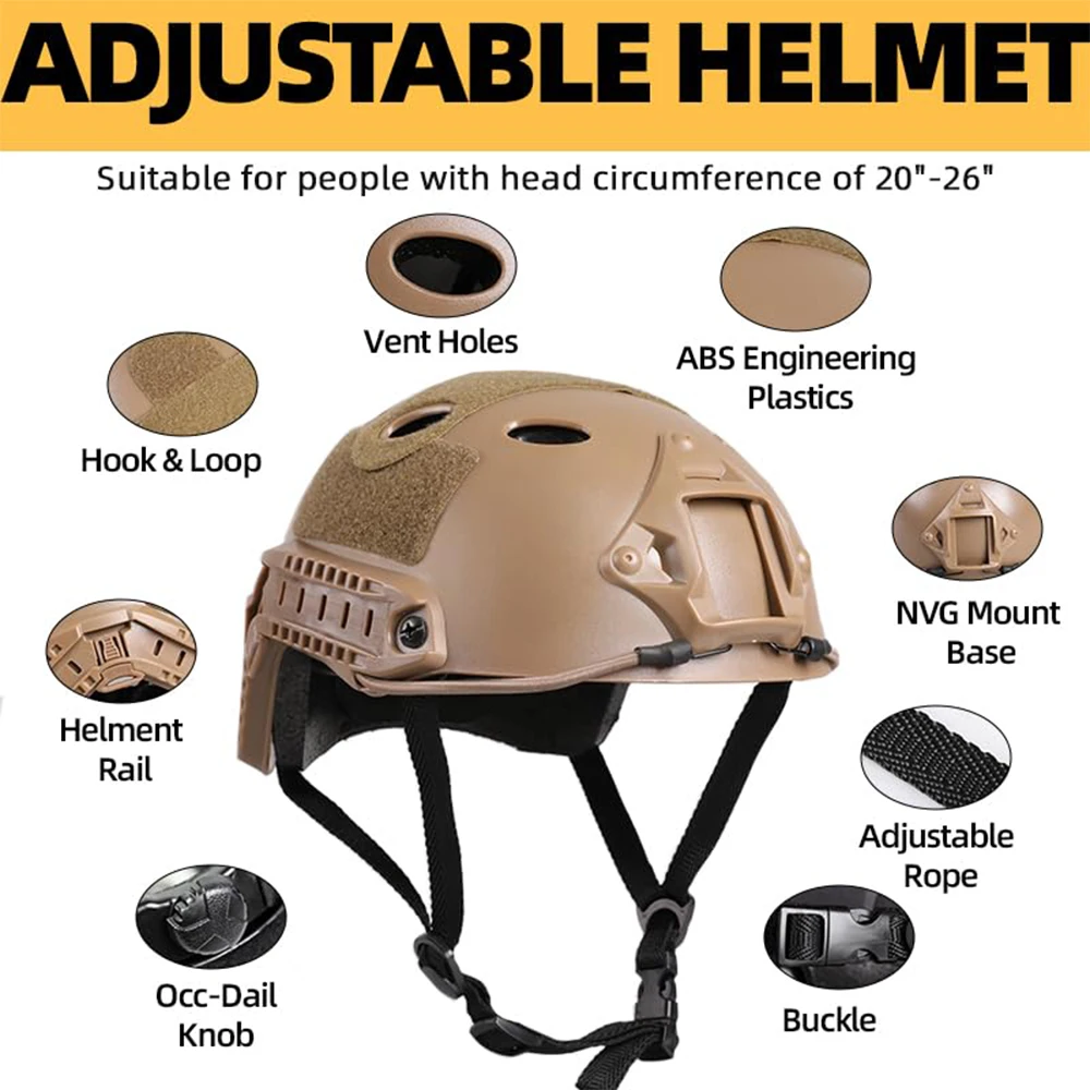 Casco Airsoft ajustable con máscara facial y funda - imagen 4