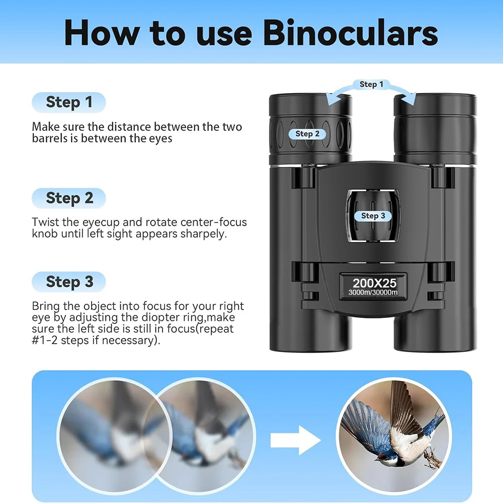 Binoculares compactos de bolsillo con prisma Bak4 para caza y conciertos - imagen 5