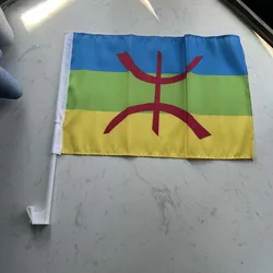 Bandera berbera para coche y ventana de poliéster con asta