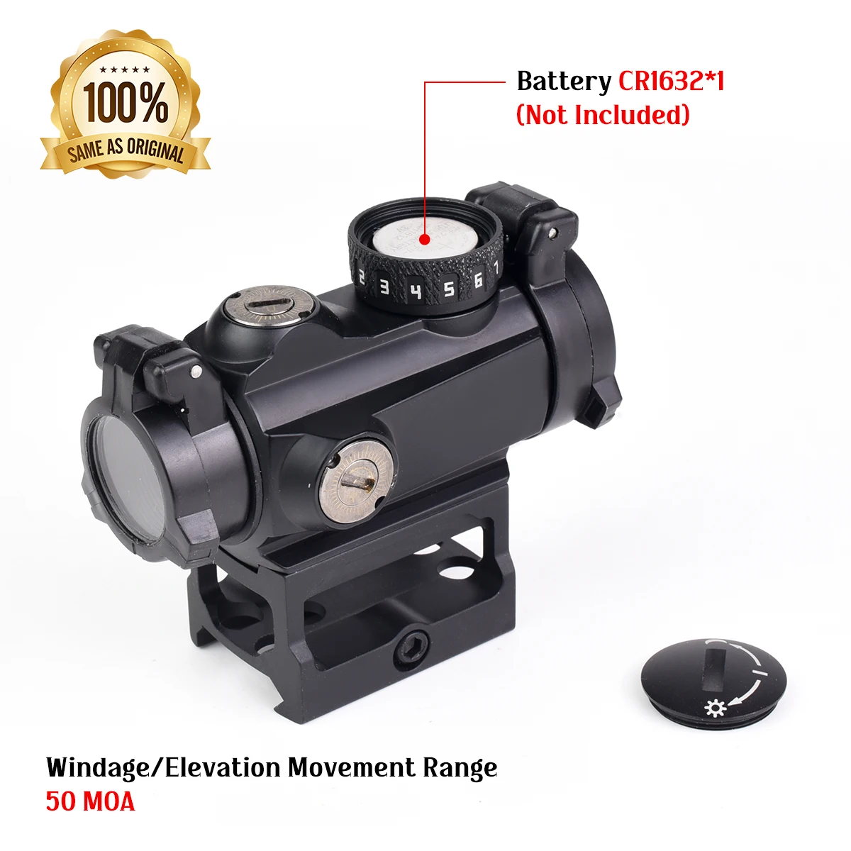 Mira Punto Rojo R-MSR Holográfica con Montaje Weaver 1.41\" y Riel 20 mm - imagen 5