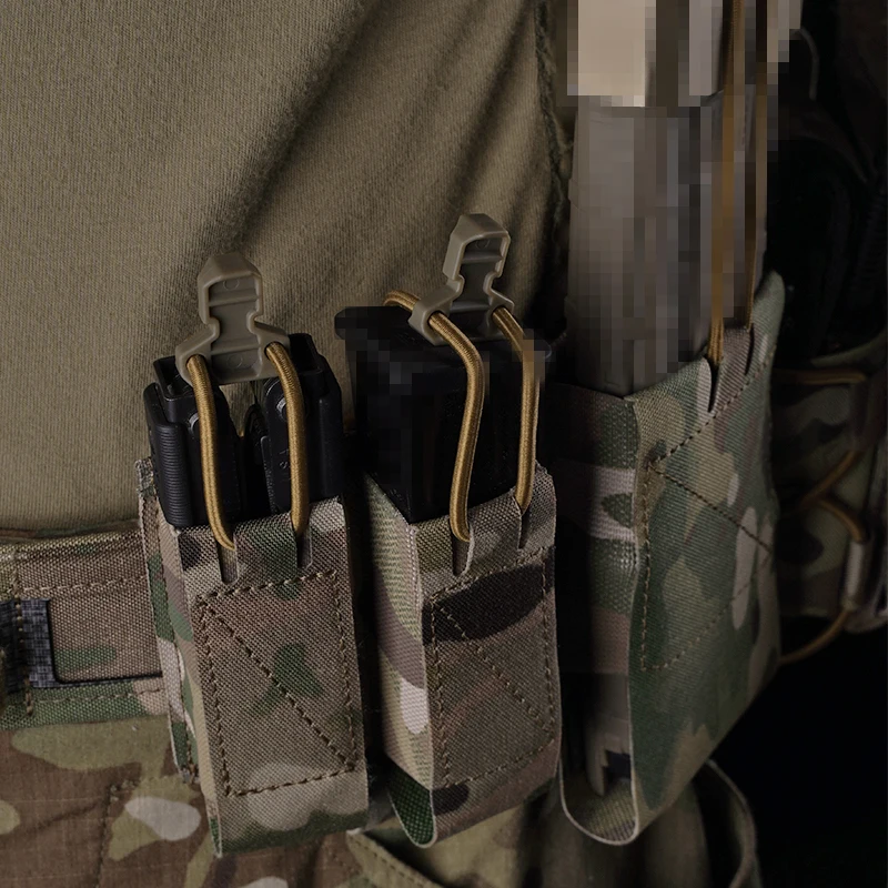 Funda táctica MOLLE para pistola con cordón elástico y cargador - imagen 3