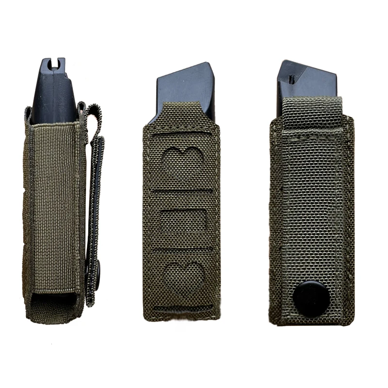 Bolsa táctica Molle para revista 9mm verde – funda linterna - imagen 2