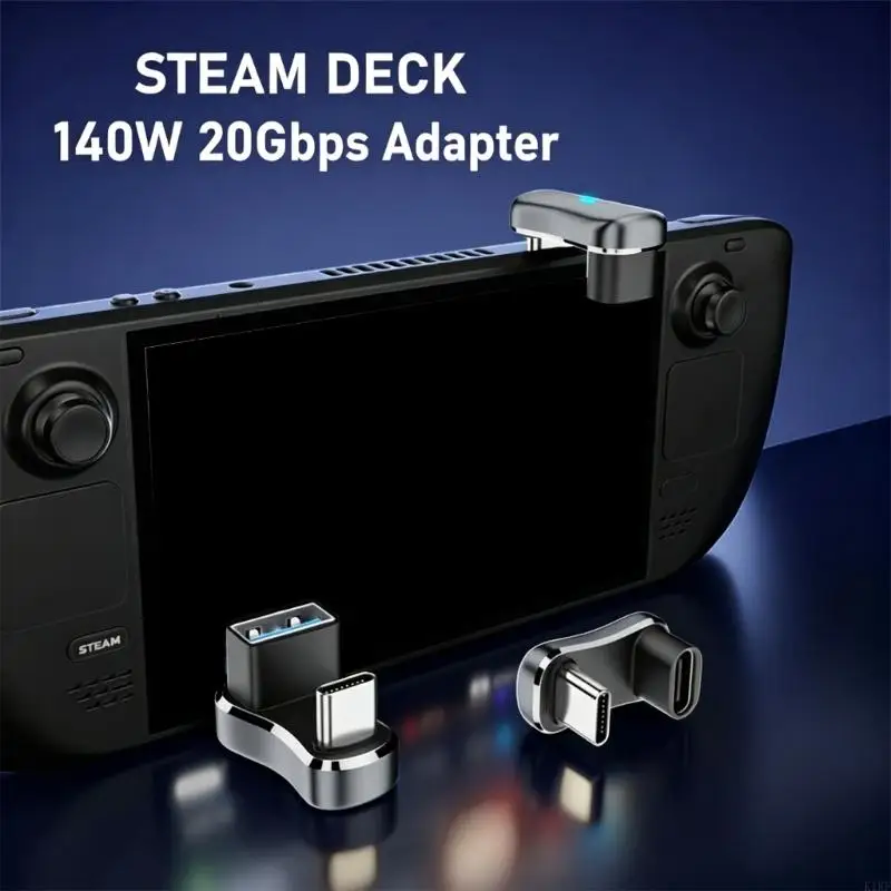 Adaptador USB-C macho a ángulo recto con carcasa negra plateada - imagen 5