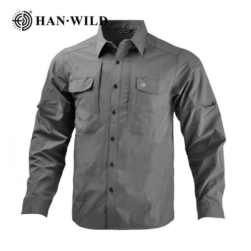 Camisa táctica larga de combate ripstop bolsillos MOLLE para hombre - imagen 3