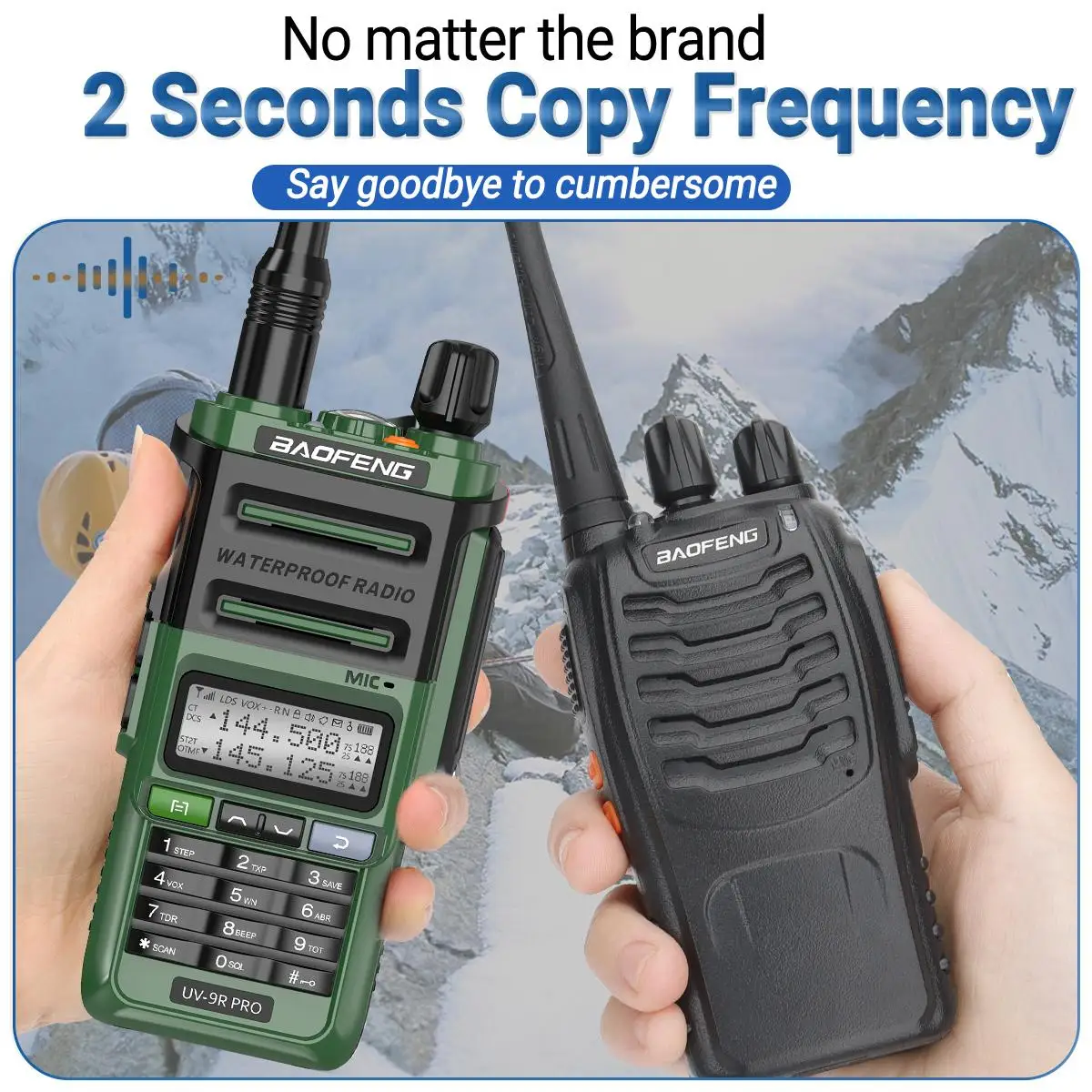 Baofeng UV-9R PRO walkie talkie impermeable resistente bidireccional - imagen 5