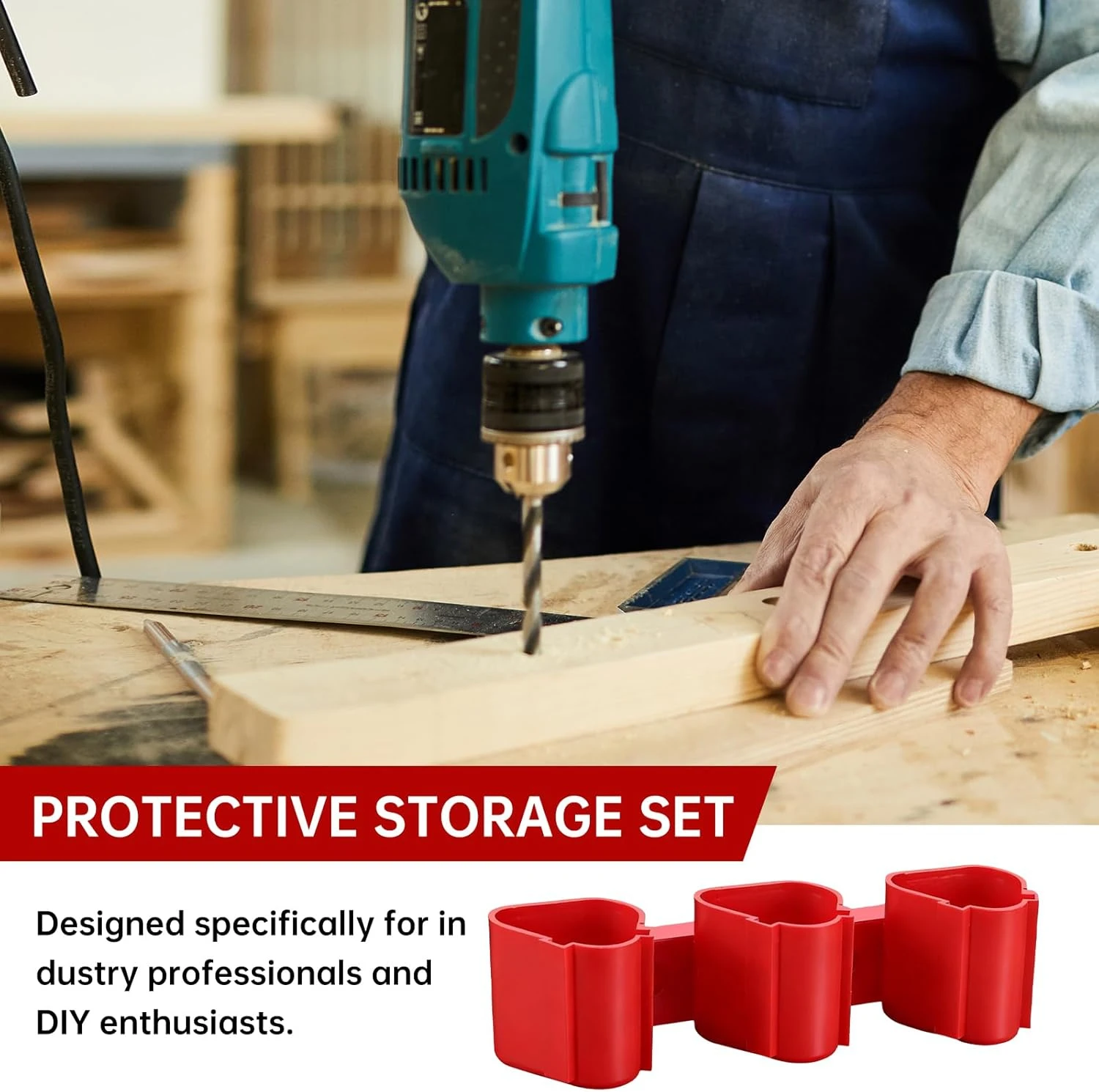 Milwaukee M12 – Soporte de pared para baterías, estante ABS - imagen 4