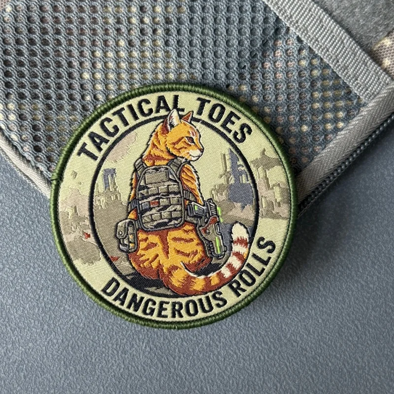 Parche táctico gato insignia moral con velcro gancho y bucle ropa - imagen 2