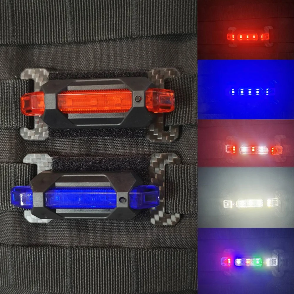 Luz de señal táctica recargable USB con montaje MOLLE y casco - imagen 2