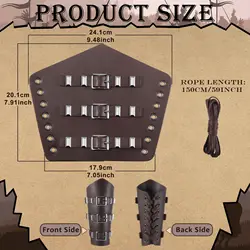 Protectores de brazo cuero sintético estilo vikingo medieval