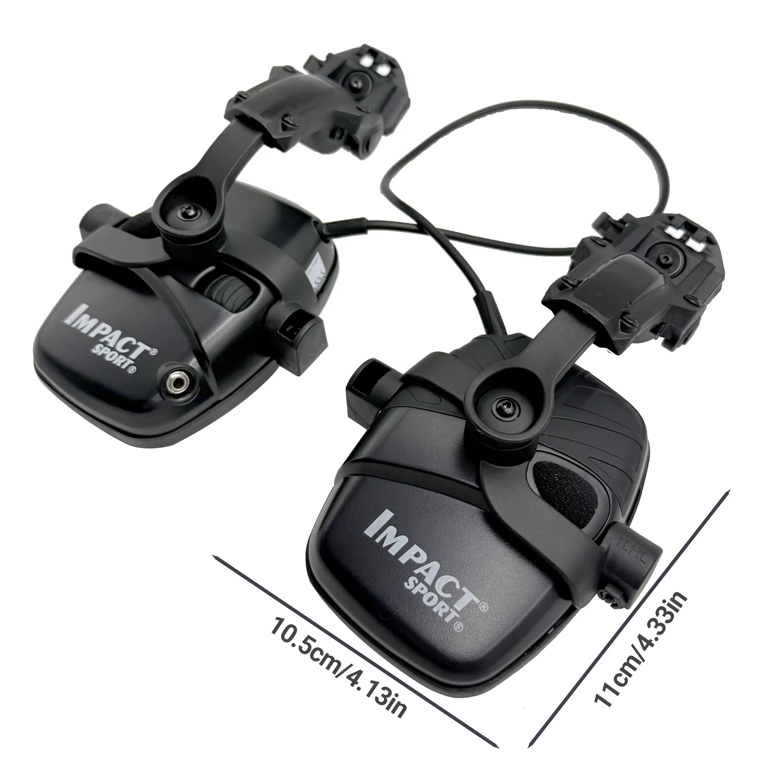 Auriculares electrónicos de protección auditiva en uso