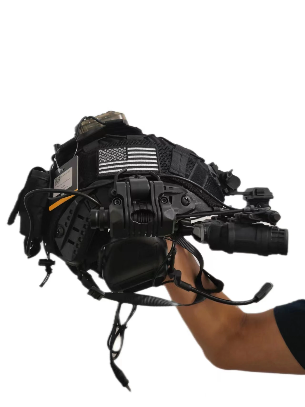 Casco táctico Airsoft ligero con auriculares y gafas linterna - imagen 4