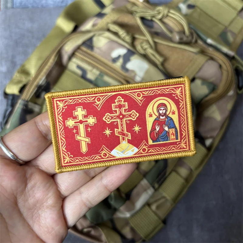 Parche táctico Cristianismo ortodoxo con gancho y bucle para ropa - imagen 2