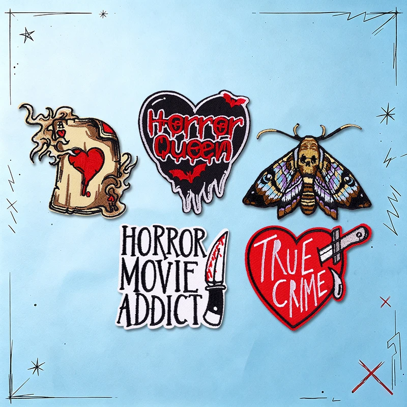 Parches termoadhesivos calavera punk DIY – bordado para ropa y mochila - imagen 2