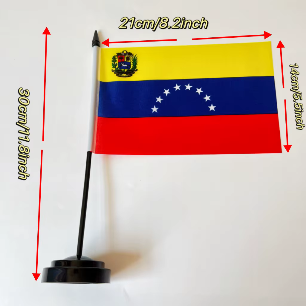 Bandera nacional de Venezuela para escritorio, poliéster VE - imagen 2