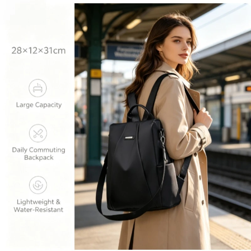 Mochila de viaje de tela Oxford para mujer, outdoor versátil - imagen 3